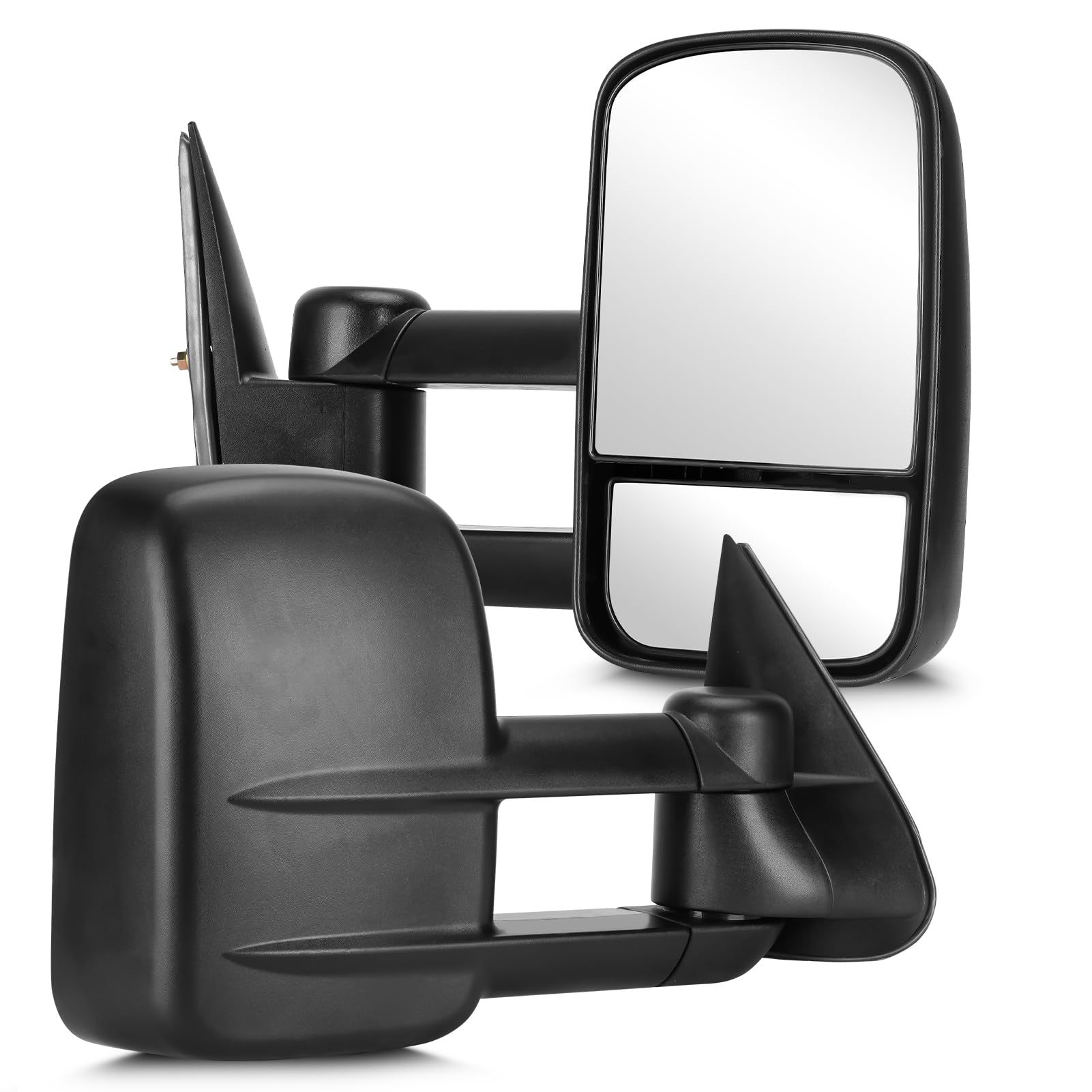 Youxmoto Manual Extending/Folding Towing Mirrors for 1999-2007 Chevy Silverado 1500 2500HD 3500HD, GMC Sierra 1500 2500HD 3500HD, Tahoe, Suburban, Avalanche & Yukon - Perfect for Pickup Trucks & Heavy-Duty Towing
