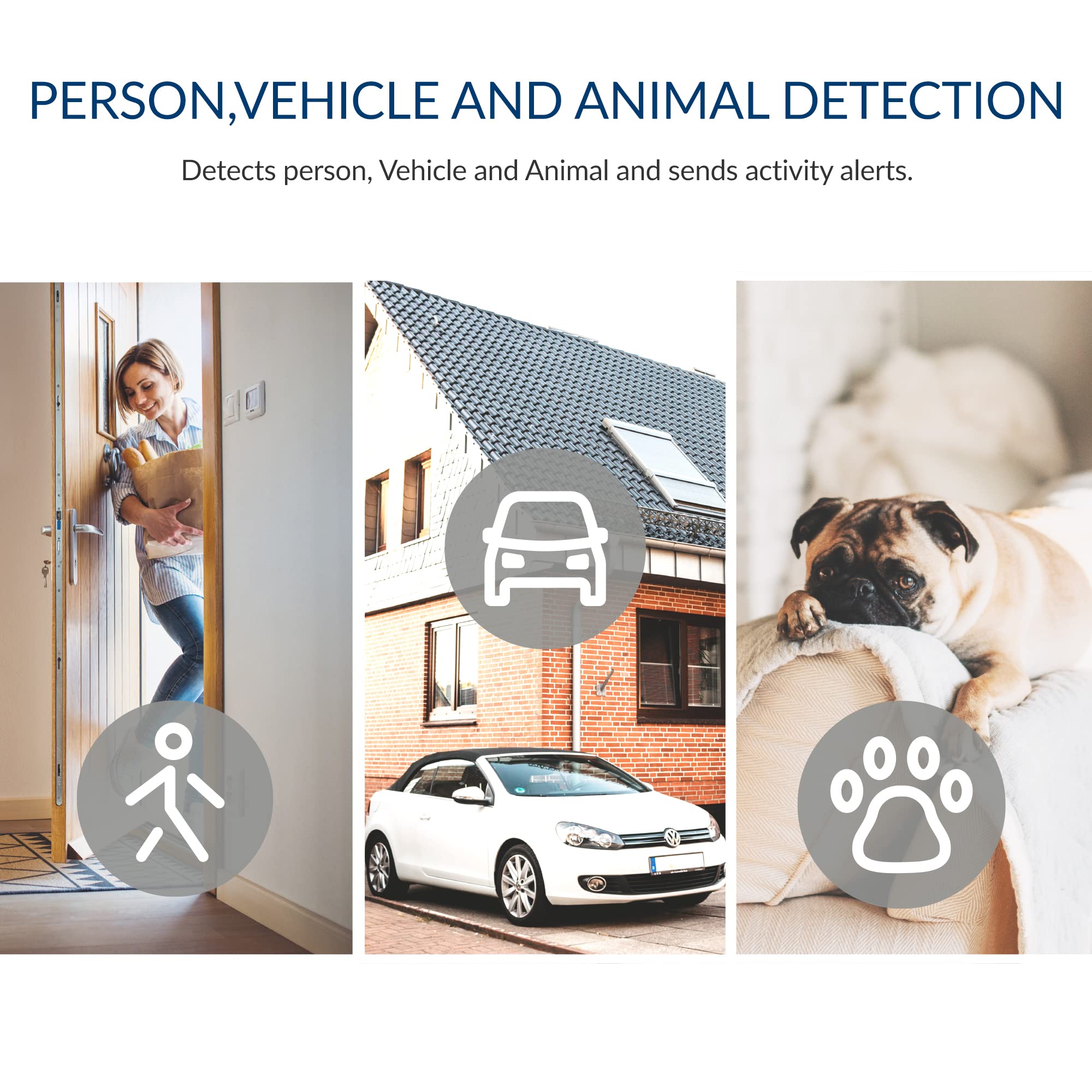 Kami 1080P Wireless Security Camera 4-Pack with Face Detection & Activity Zones - Indoor/Outdoor IP Home Surveillance System, Alexa & Google Assistant Compatible, Works with Kami & YI Home App - Perfect for Baby Monitoring, Pet Watching & Home Security