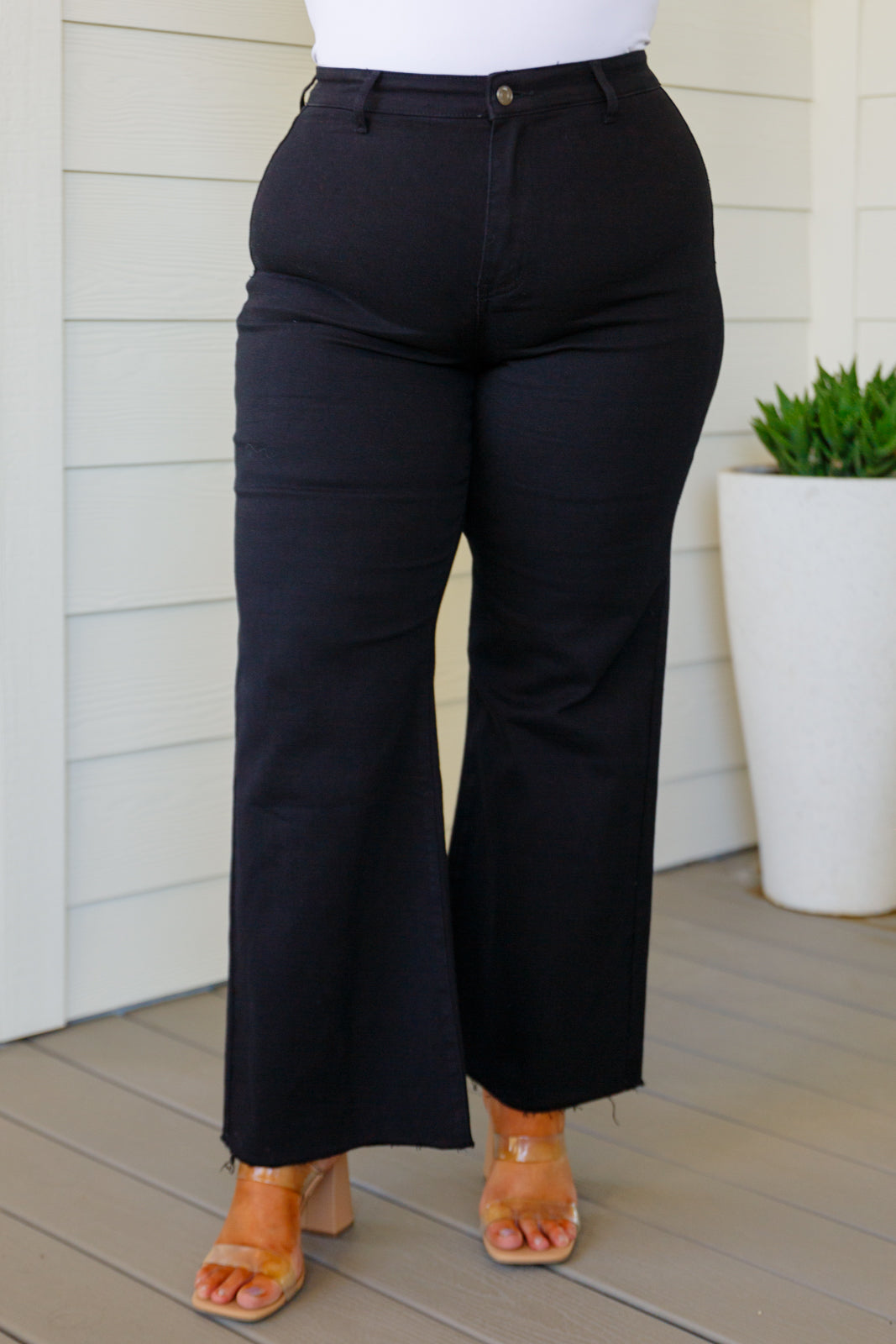 August High Rise Wide Leg Crop Jeans for Women - Black Denim Pants | Casual Streetwear, Summer Outfits & Boho Style