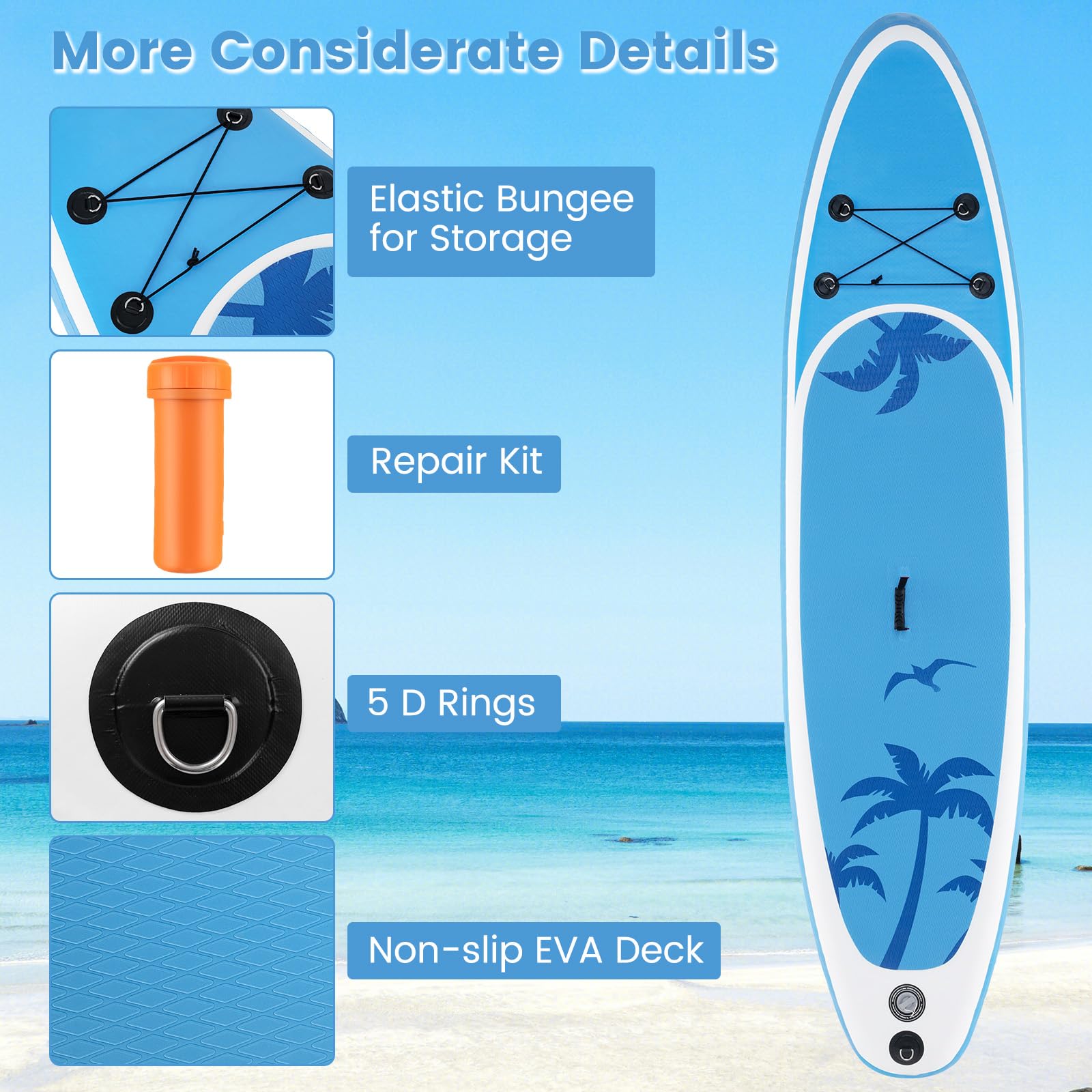 GYMAX Inflatable Stand Up Paddle Board 9.8'/10'/11' x 6