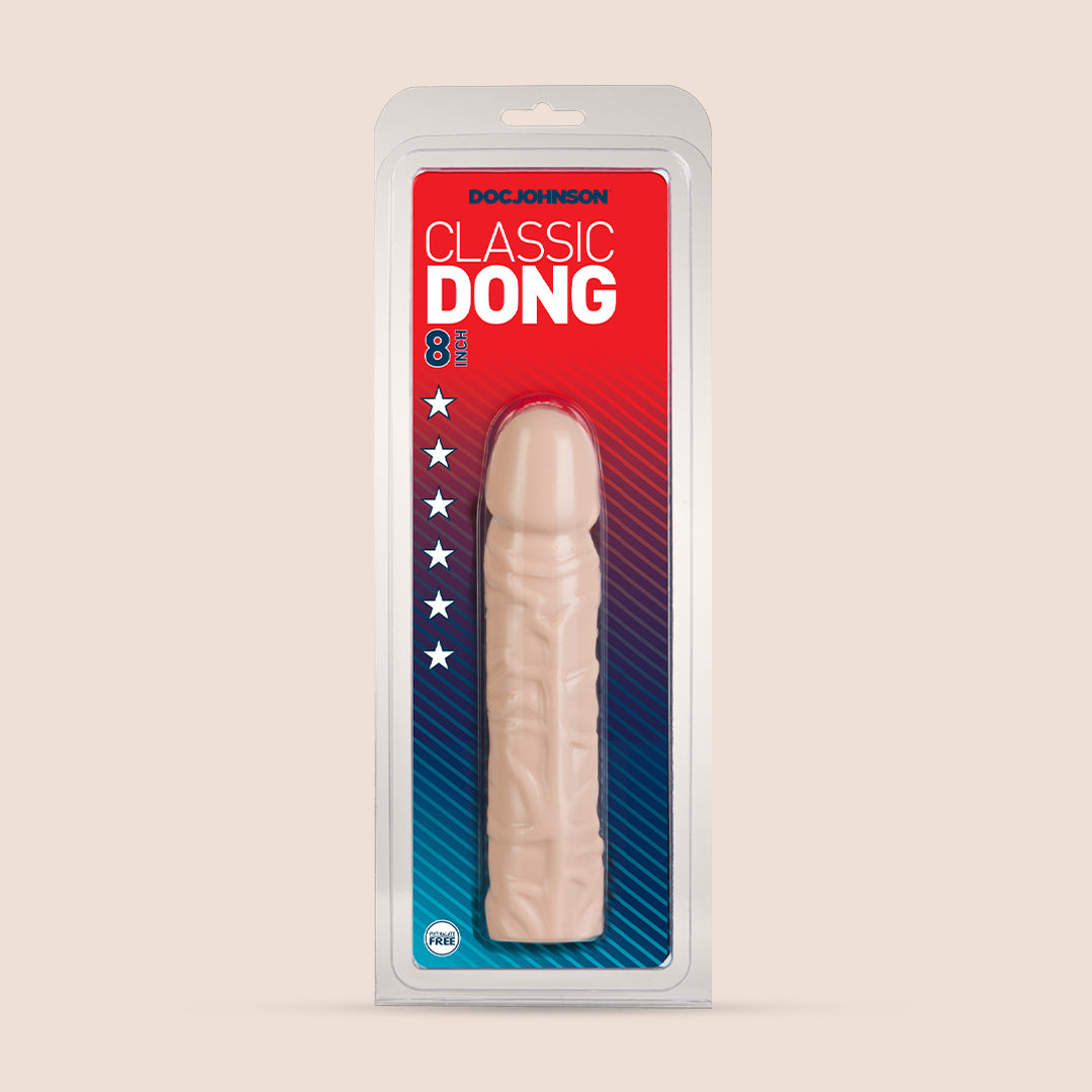 Doc Johnson Classic 8 Inch Black Dildo - Realistic Silicone Adult Toy for Men & Women - Perfect for Solo Play, Couples & BDSM Scenes