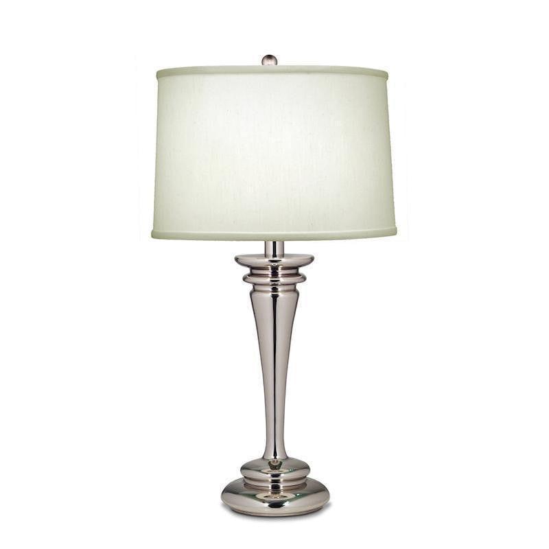 Stiffel Brooklyn Polished Nickel Table Lamp with Pearl Shade - Elegant Home Office & Bedroom Lighting Decor for Reading & Relaxation
