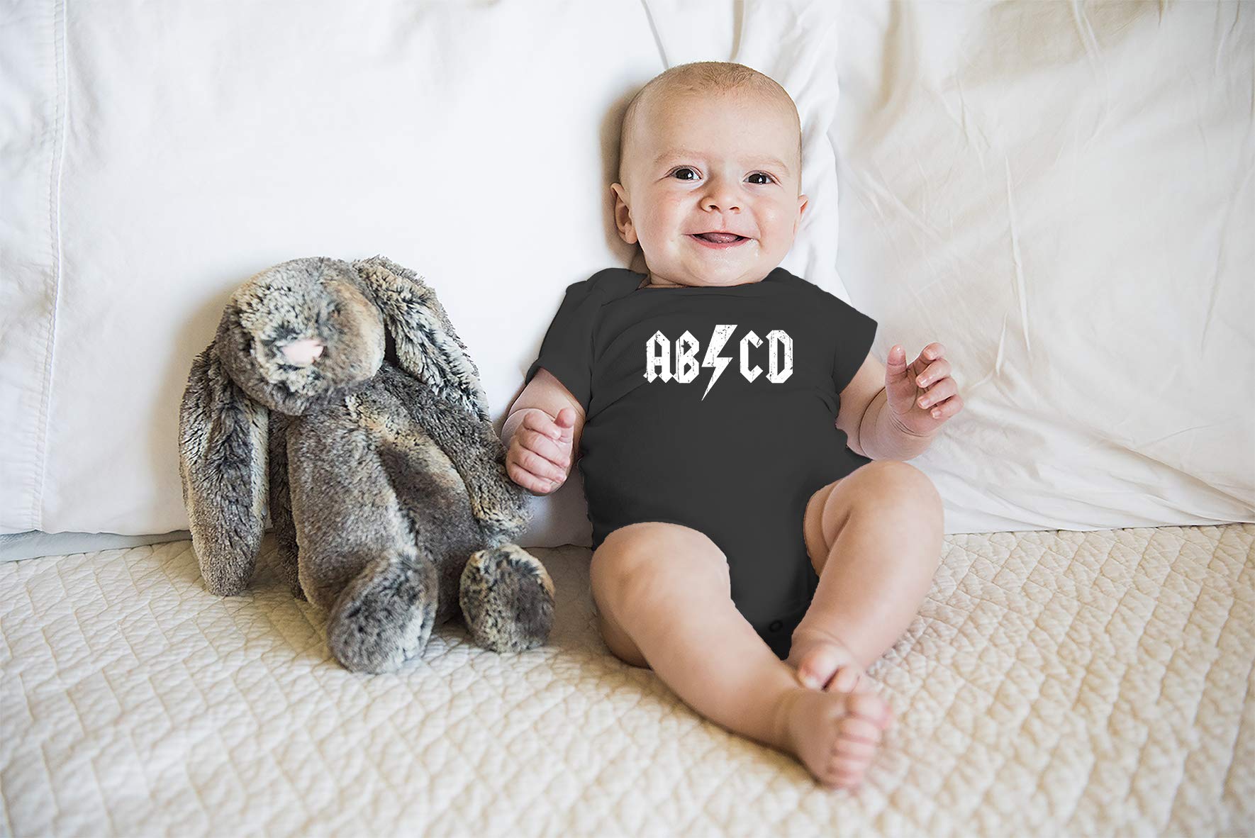 Funny Alphabet Rock and Roll Baby Bodysuit - Cute Newborn Outfit for Boys - Perfect for Photos, Playdates & First Birthday Parties