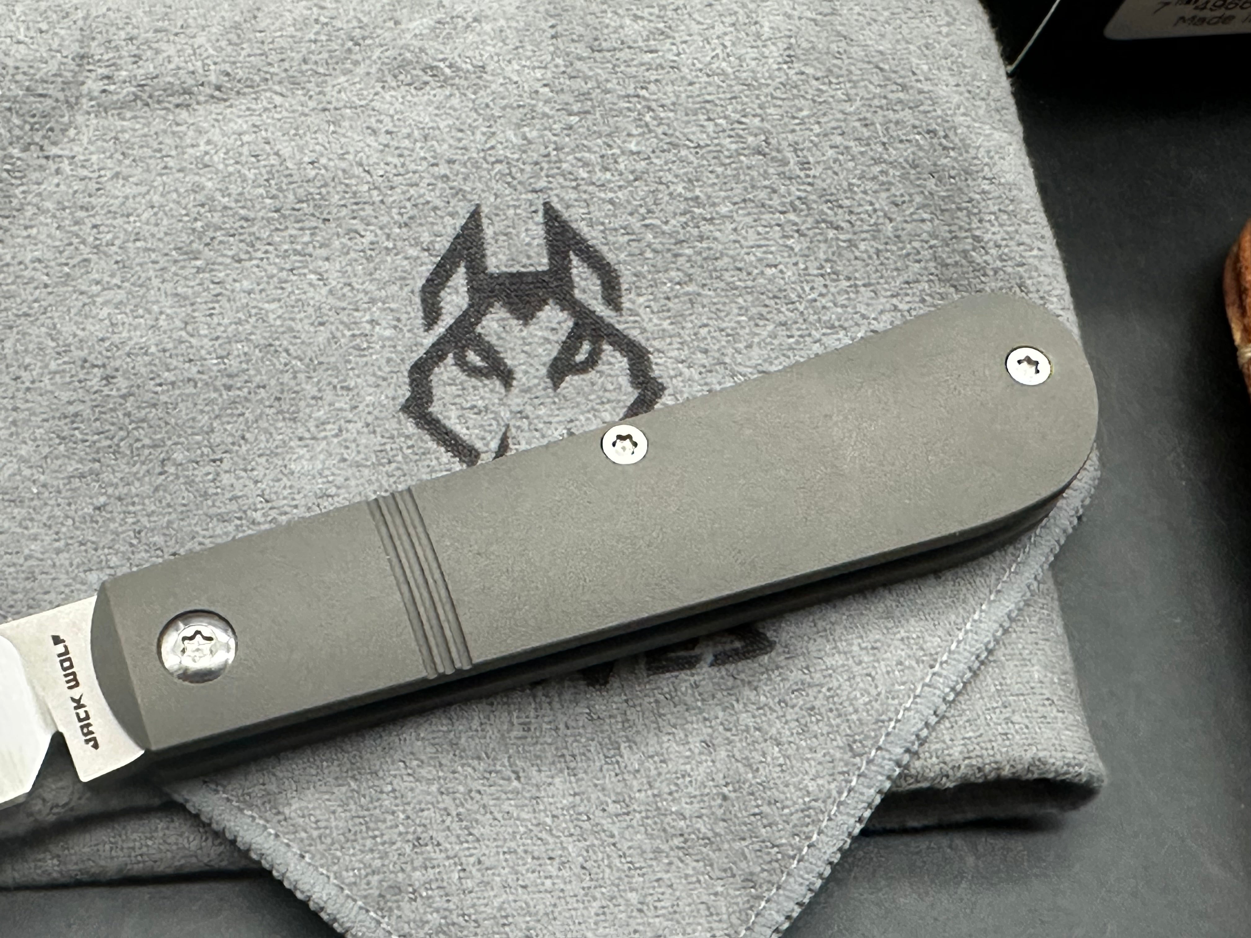 Jack Wolf LAID BACK JACK Titanium Smooth Pocket Knife - Premium EDC Folding Knife for Camping, Hiking & Outdoor Adventures