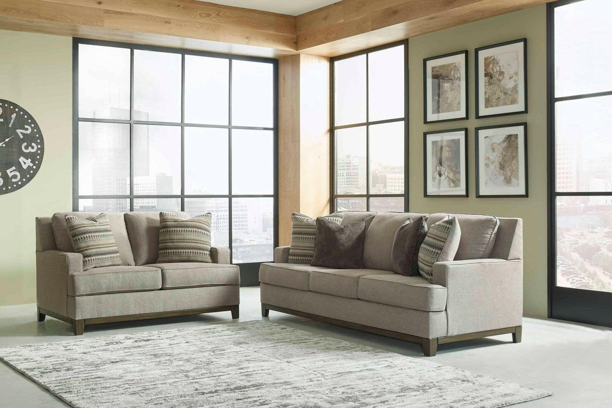 Kaywood Sofa and Loveseat Set - Modern 2-Piece Living Room Furniture with Soft Fabric Upholstery (5630338/5) - Perfect for Small Spaces, Apartments & Cozy Family Gatherings