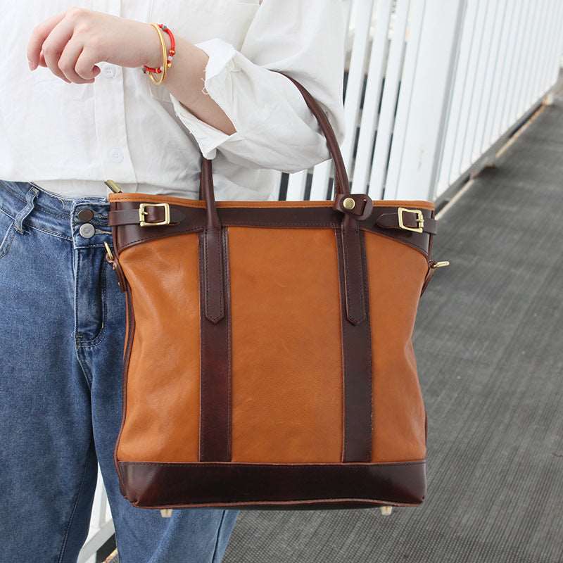 Premium Italian Leather Work Tote Bag for Women - Durable & Stylish Professional Office Bag, Business Commuter & Travel Carryall - Perfect for Laptops, Files & Everyday Essentials