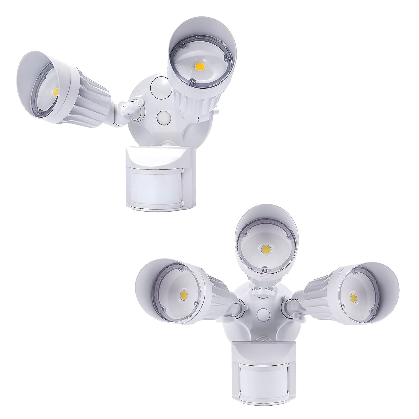 JJC LED 2-Pack Safety Lights - 20W 2000LM & 30W 3000LM 5000K Daylight White, IP65 Waterproof Motion Sensor Flood Light for Outdoor Security, Yard, Garage, and Pathway Lighting