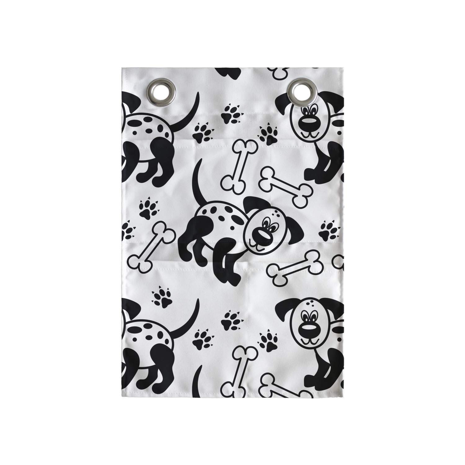 Ambesonne Hanging Pocket Organizer with Monochrome Puppy Paws Pattern - 14