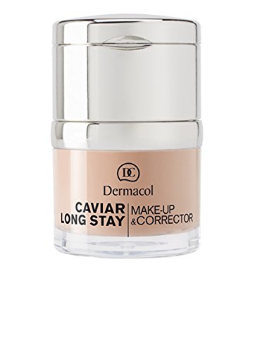 Dermacol Caviar Long Stay Makeup & Corrector - 1 Pale 30ml (1oz) | Full Coverage Foundation & Concealer for Flawless Skin | Perfect for Daily Wear, Special Occasions & Photography