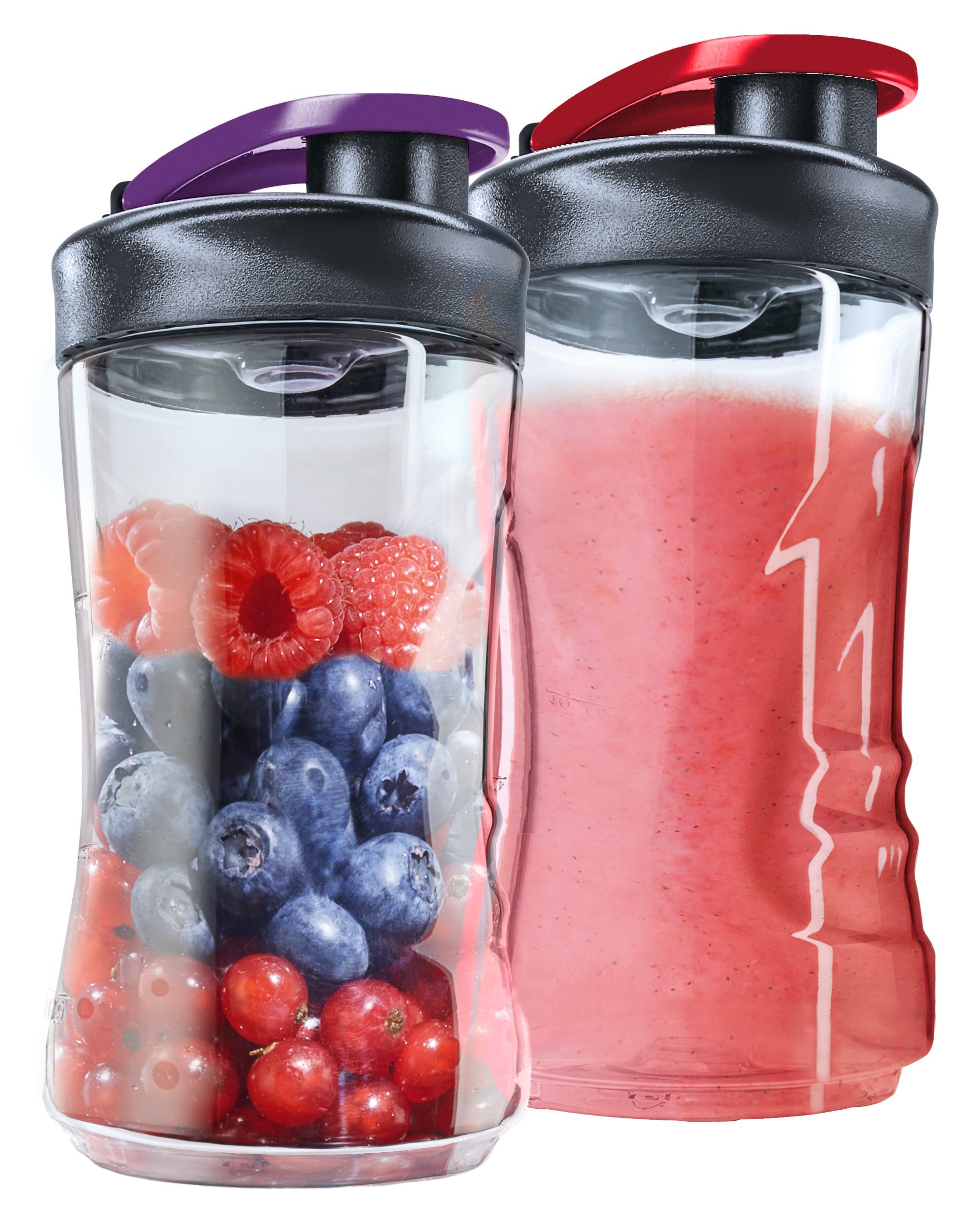 ASBEB2 Twin Pack Tritan Water Bottles for Minimixers - 0.3L Leak-Proof, Dishwasher Safe, Shatterproof, BPA-Free for Hot & Cold Drinks - Perfect for Gym, Office, Travel & Sports Mini Mixer Shakers (Clear)