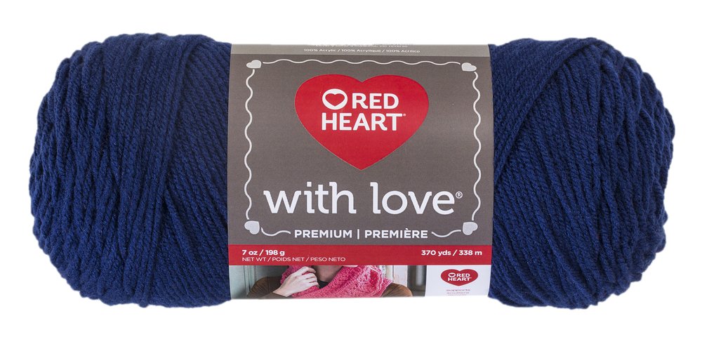 Red Heart Love Yarn - Navy & Multicolor Knitting Yarn for Crochet, Blankets, Scarves & DIY Crafts | Soft & Durable Acrylic Yarn for Beginners & Experts