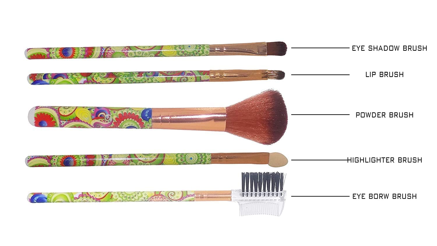 **Premium 5-Piece Synthetic Makeup Brush Set for Foundation, Blending & Blush - Soft Face Powder Brushes (Multi-Color) - Perfect for Professional Makeup & Travel**