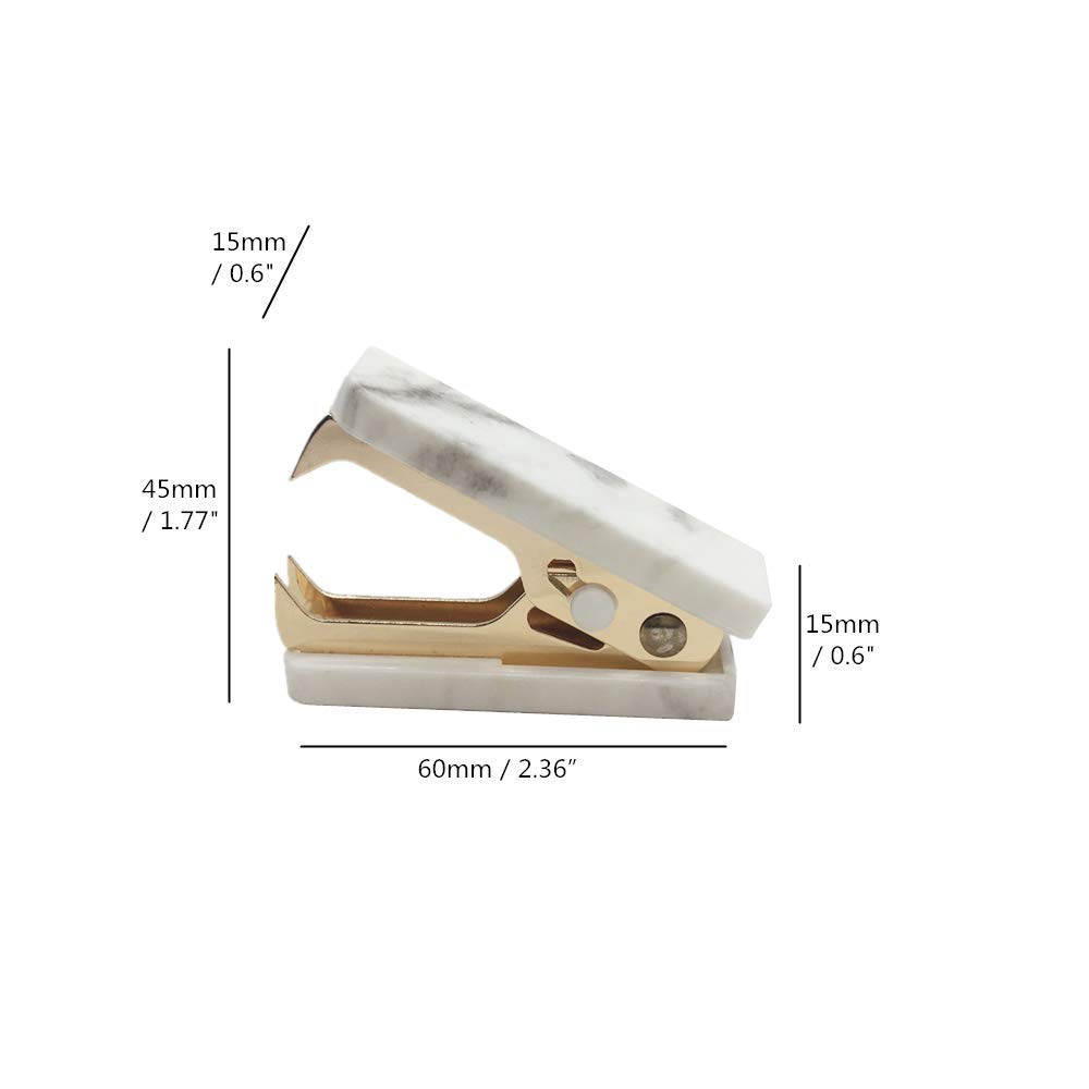 2 Pack Gold Glitter Staple Remover - Marble Print Metal Jaws for Home & Office Desks