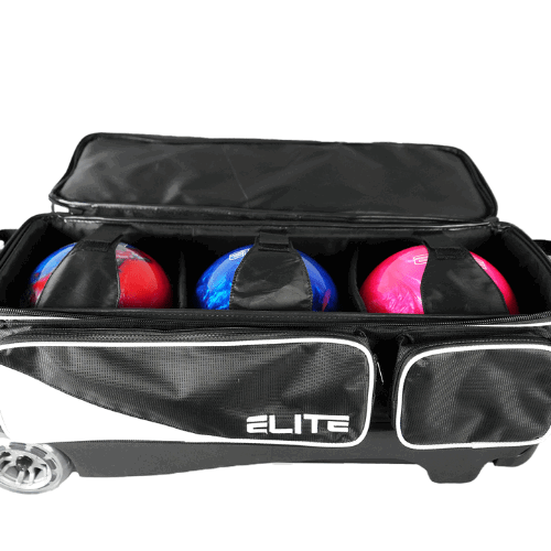 ELITE Deluxe 3 Ball Roller Bowling Bag - Premium Bowling Accessory for League Players & Tournaments | Perfect for Bowling Balls, Shoes & Accessories Storage