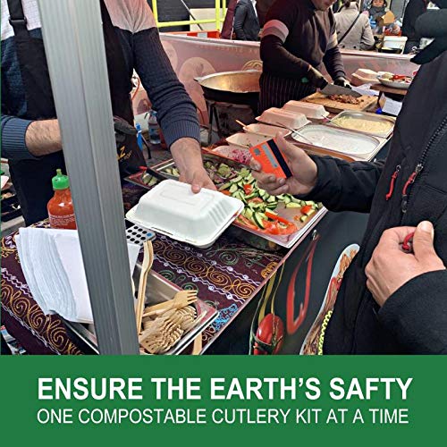 Eco-Friendly Bamboo Disposable Cutlery Set - 180 Pieces (60 Forks, 60 Spoons, 60 Knives) | Biodegradable & Compostable Natural Bamboo Utensils | Perfect for Picnics, Camping, Parties & Zero Waste Living