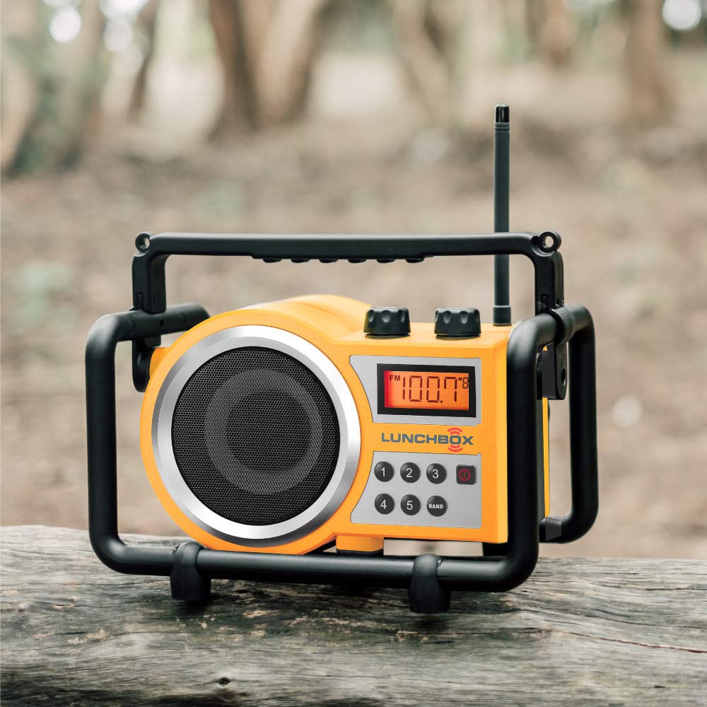 Sangean LB-100 Ultra Rugged Compact AM/FM Radio - Yellow Portable Weatherproof Receiver for Outdoor, Camping, Emergency & Home Use