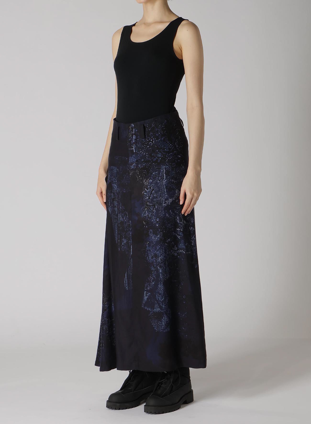 Elegant CU/Twill Lace Design PT Right Flare Skirt - Perfect for Casual Outings, Office Wear & Special Occasions