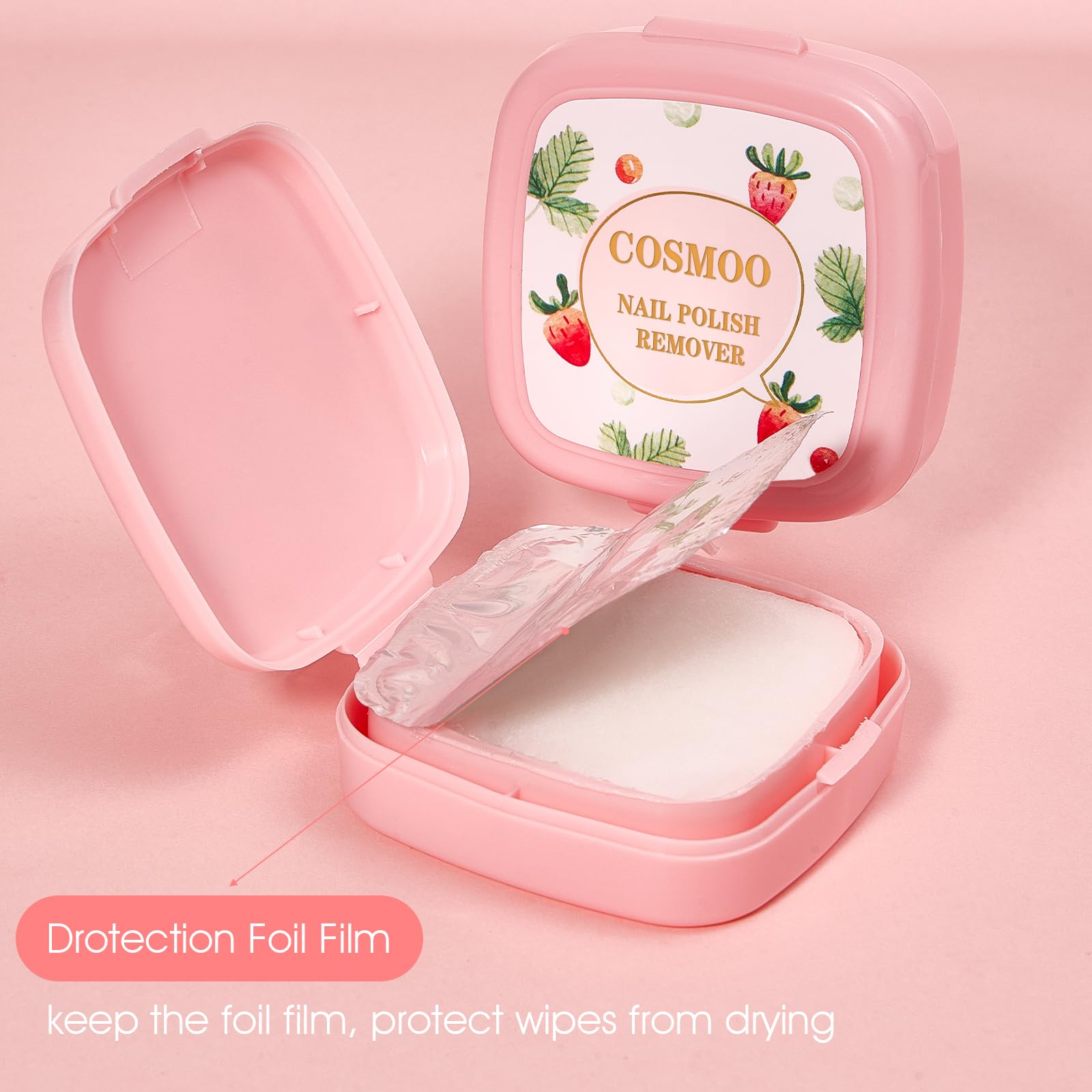 80PCS Nail Polish Remover Pads - Portable Lint-Free Wipes for Natural & Gel Polish Removal | Quick-Drying, Oil/Water-Based Formula | Perfect for Travel, Salon & Home Manicures