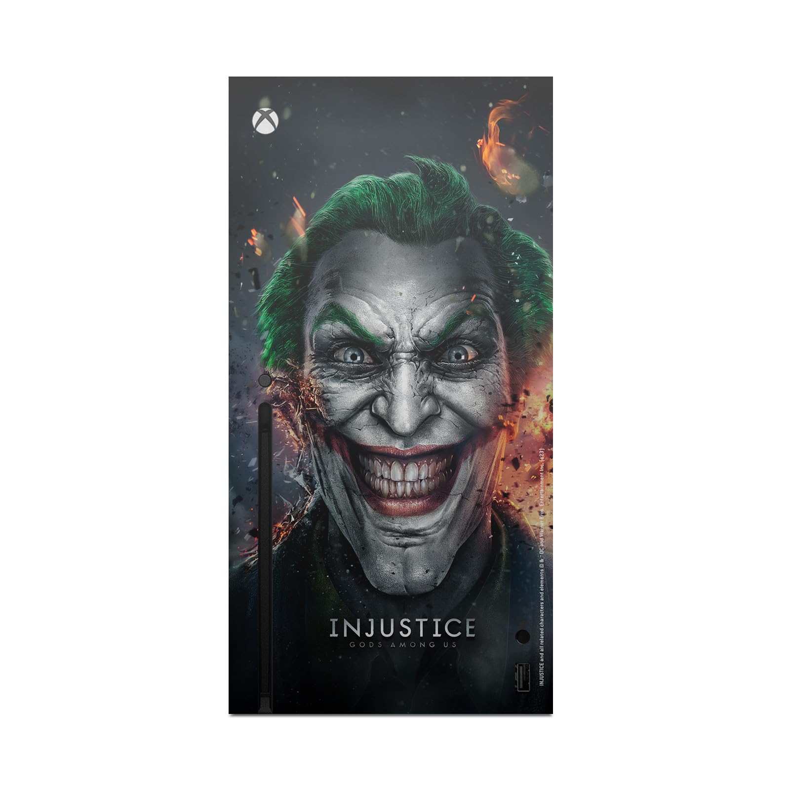 Official Licensed Injustice Gods Among Us Joker Art Vinyl Skin Sticker - Compatible with Xbox Series X Console & Controller Bundle - Gaming Decal for Customization & Protection