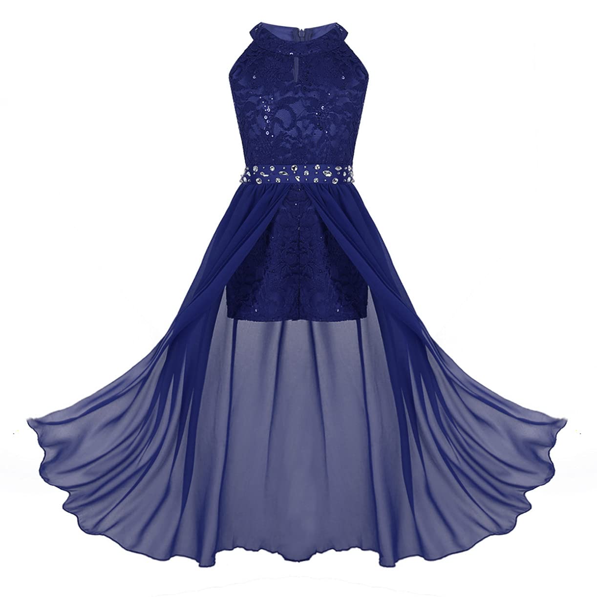 JEATHA Girls Flower Girl Dress - Princess Sleeveless Rhinestone Ball Gown for Weddings, Birthday Parties & Special Occasions | Sparkly Maxi Skirt for Flower Girls, Pageants & Formal Events
