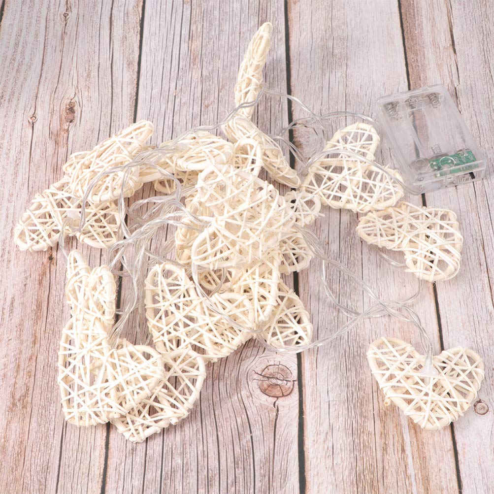 KESYOO LED Fairy Lights - Romantic Heart-Shaped String Lights for Valentine's Day, Wedding, Party & Home Decor | Battery Operated Hanging Garland with Wooden Chandelier | Perfect for Bedroom, Garden & Festival Lighting