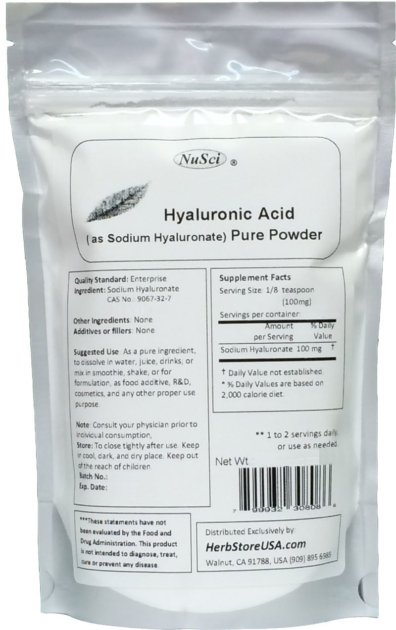 Pure Hyaluronic Acid Powder | Sodium Hyaluronate HA 100g (3.52 oz) | Skin Hydration & Anti-Aging for Face, Body & DIY Cosmetics