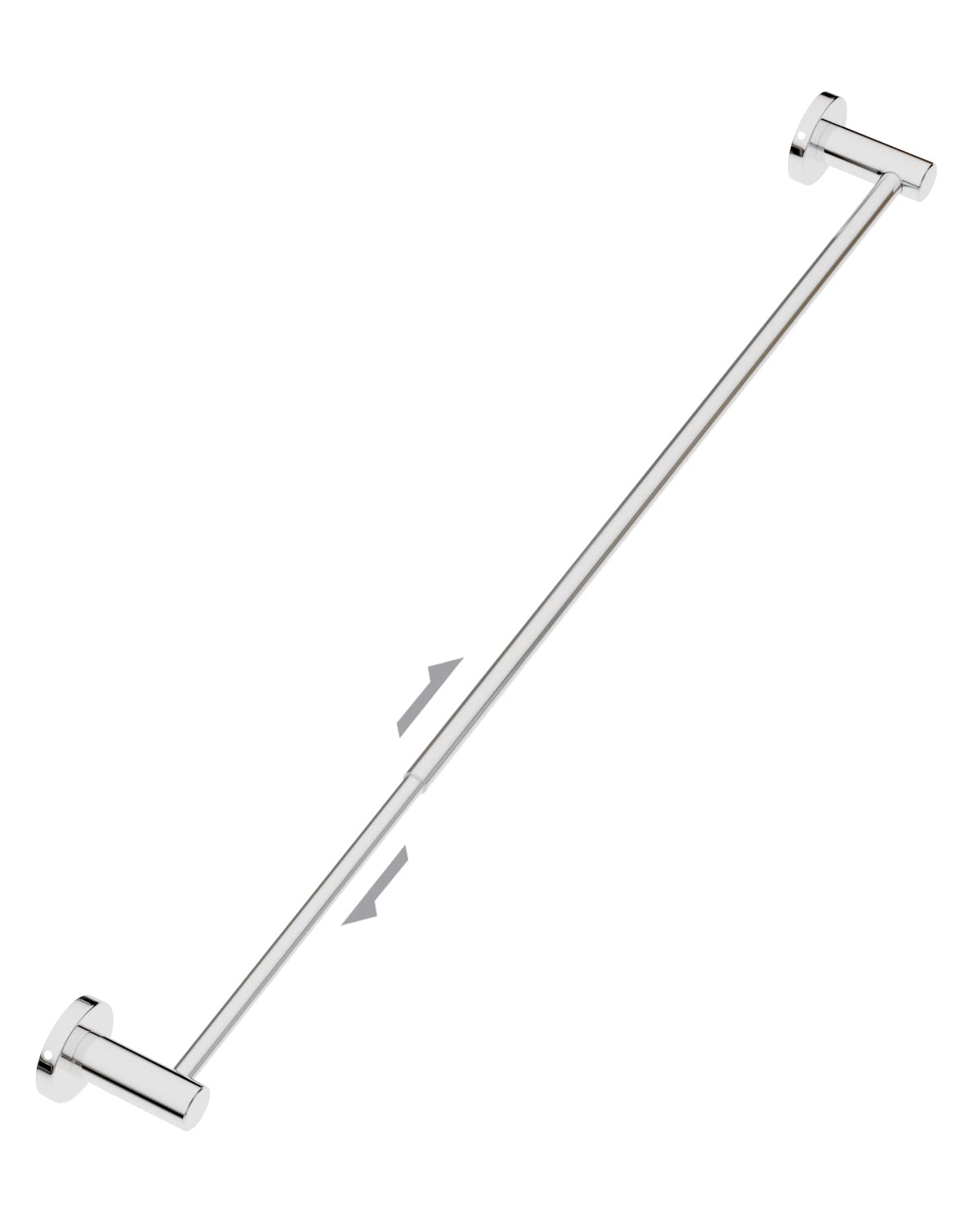 ZUEXT Adjustable Single Bath Towel Bar 23.6-42 Inch | Polish Chrome Stainless Steel Expandable Towel Holder | Wall Mounted Towel Rail for Bathroom, Kitchen & Washroom | 1