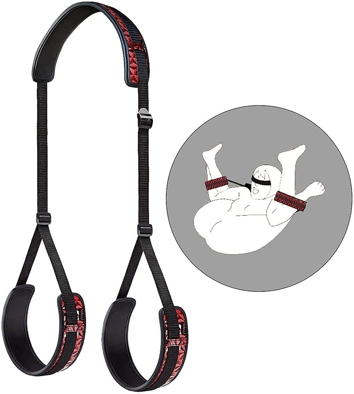 **Adjustable Bondage Bed Straps for Couples - Sex Swing Restraints Kit with Neck & Leg Loops - BDSM Adult Toy for Spice Up Your Sex Life - Perfect for Bedroom Fun, Role Play & Sensual Bondage Games**
