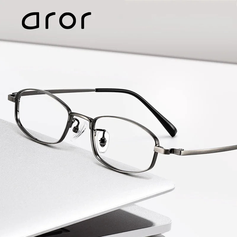 Aror Women's Full Rim Small Oval Square Titanium Eyeglasses Frame - Lightweight Durable Titanium Glasses for Women, Fashionable Square Eyewear for Work, Reading & Everyday Use