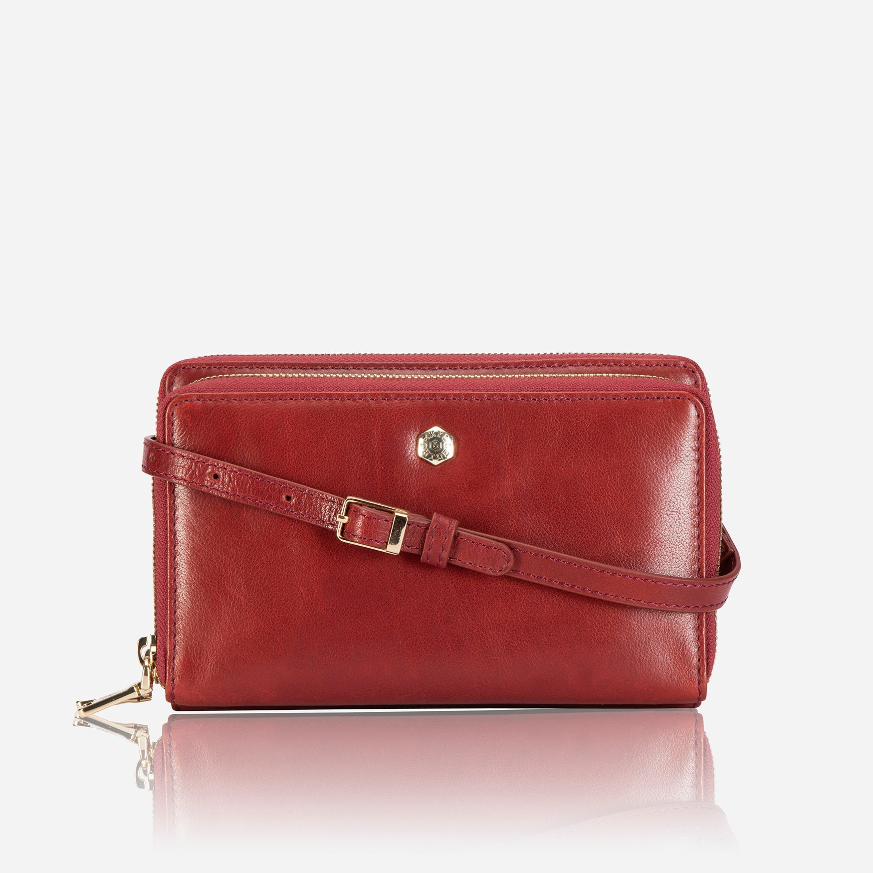 Jekyll & Hide Zulu Ladies Travel Purse - Stylish Red Crossbody Bag for Women | Perfect for Vacation, Shopping & Everyday Use