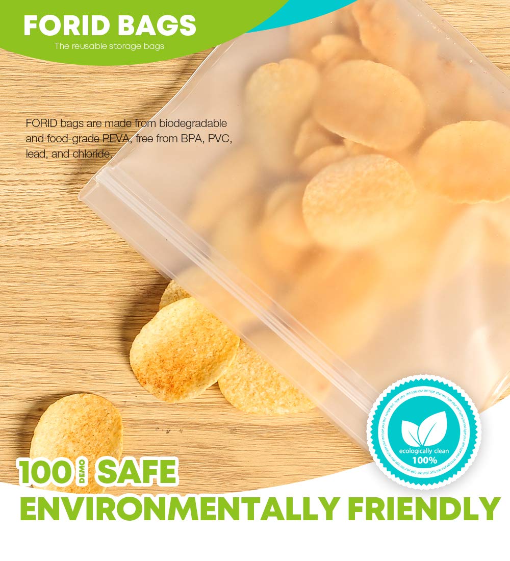 **Reusable Food Storage Bags 12-Pack - Extra Thick Freezer Bags (2 Gallon, 5 Sandwich & 5 Snack Bags) | FDA Approved, Leakproof & Eco-Friendly | Perfect for Meal Prep, Travel, School Lunch & Leftovers**