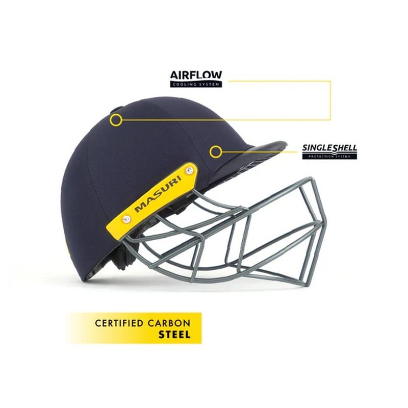 Masuri T Line Junior Steel Cricket Helmet - Youth Cricket Safety Gear for Boys & Girls - Perfect for Practice, Matches & Training Sessions