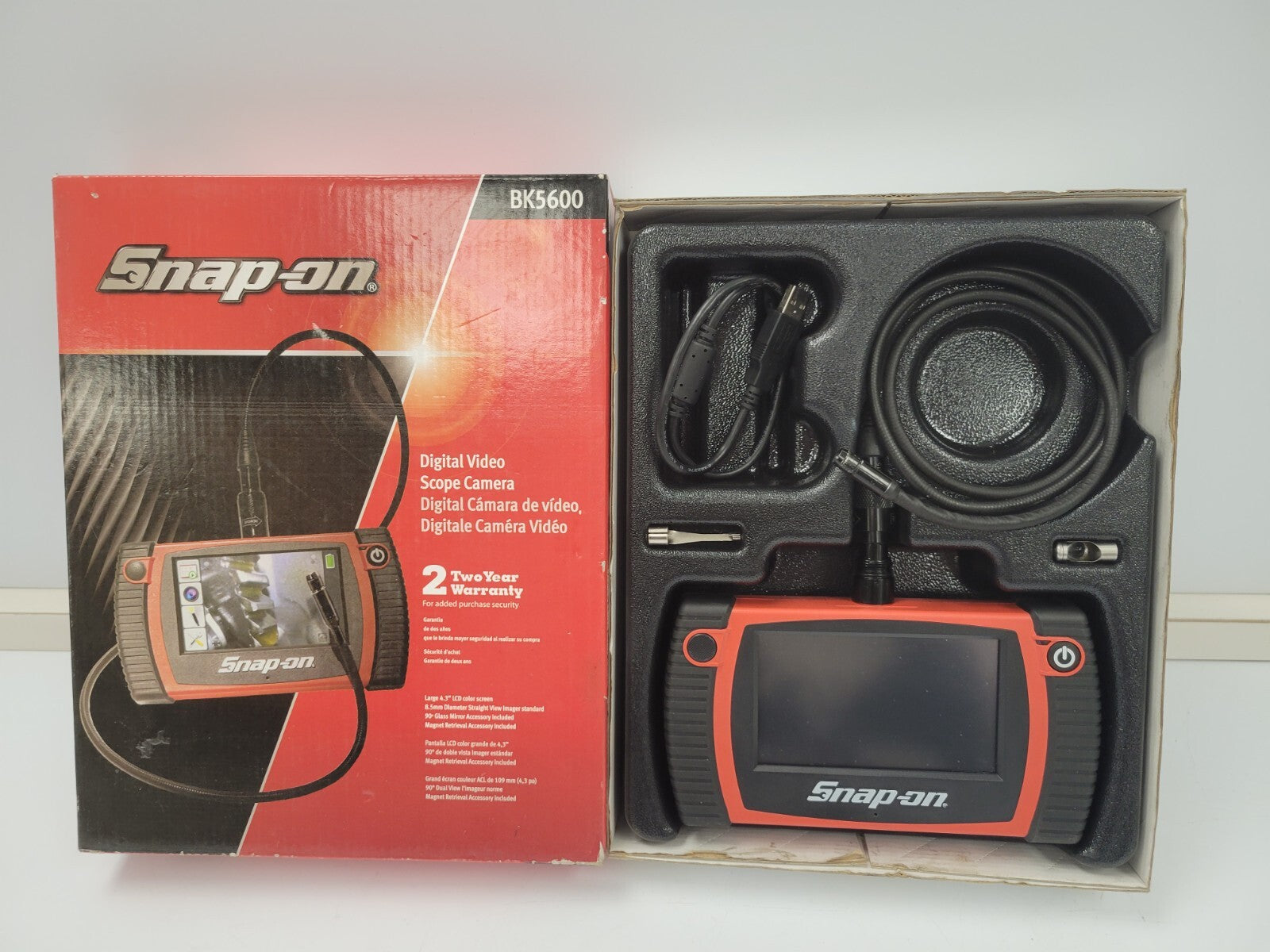 Snap-On BK5600 Digital Video Scope Camera - High Resolution Inspection Tool for Automotive, HVAC & Plumbing Diagnostics | Perfect for Mechanics & DIY Repairs