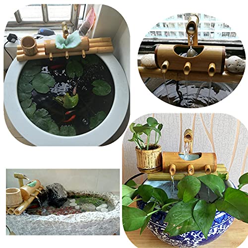 JYCCH 35cm Bamboo Water Garden Statue - Indoor/Outdoor Decorative Water Fountain with Natural Bamboo Design | Perfect for Zen Gardens, Patio Decor & Home Ornament Crafts