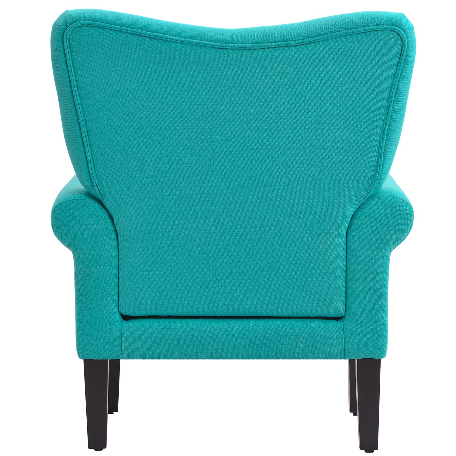Henf Wing Back Accent Chair - Roll Arm Upholstered Linen Living Room Chair with Solid Wood Legs, Fireside Chaise Lounge Armchair for Living Room, Bedroom & Office | Comfortable Seating for Reading Nook, Cozy Corner & Home Decor