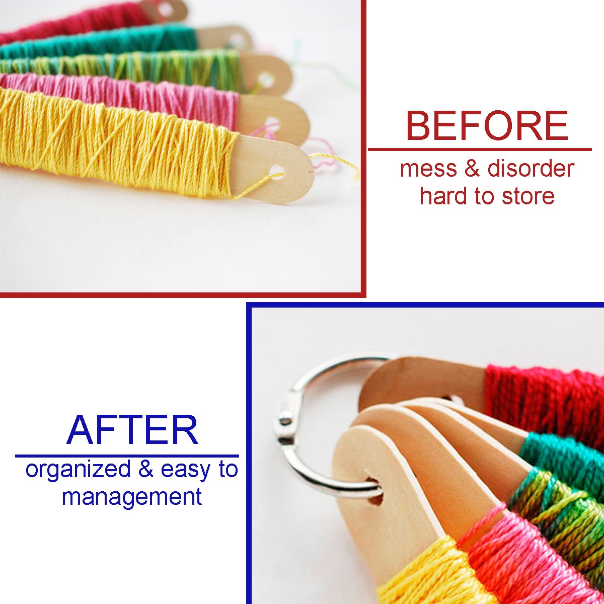 CooBigo 1 Inch Metal Loose Leaf Binder Rings - 50 Pack Silver Book Rings for Index Cards, Flashcards, Shower Curtain Hooks, DMC Embroidery Floss Organization & Key Chains - Perfect for Office, School, Crafting & Home Organization