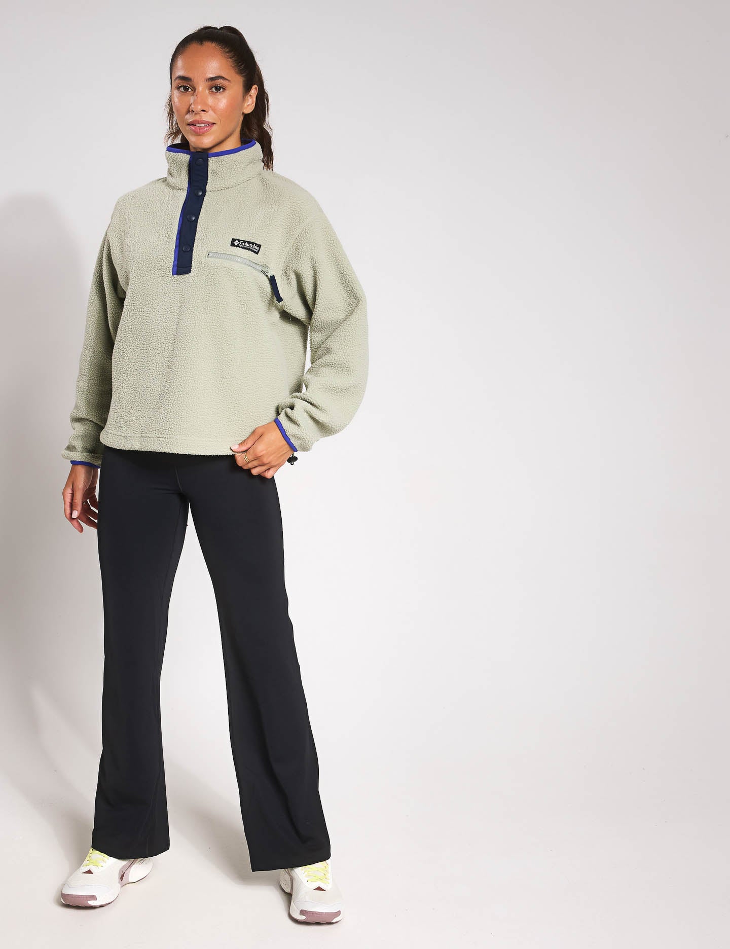 Helvetia II Cropped Sherpa Half Snap Fleece Jacket - Women's Warm Winter Outerwear for Hiking, Camping & Outdoor Adventures