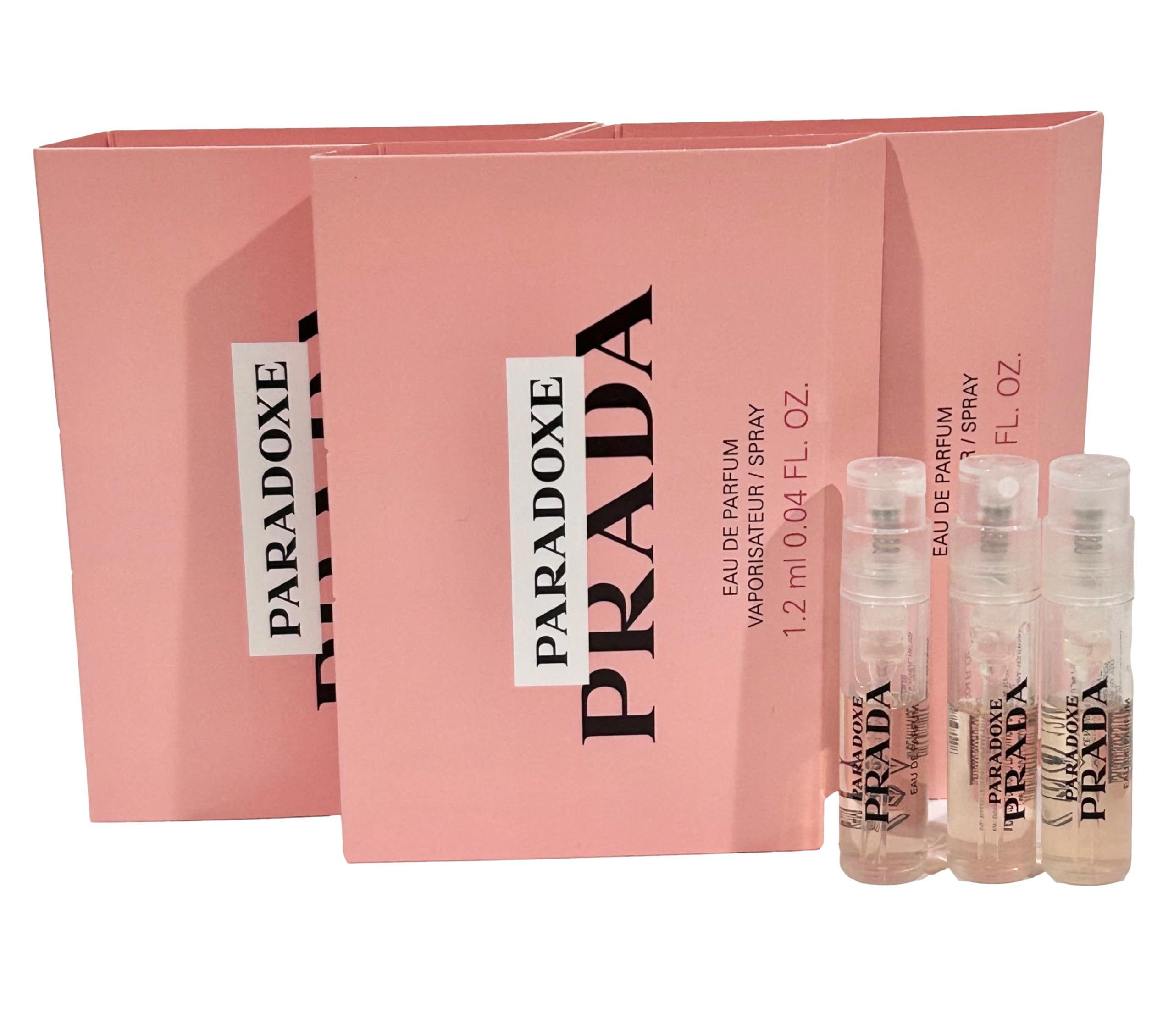 Prada PARADOXE Women's Perfume Sample Set - 3 x 1.2ml/0.04oz Spray Vials | Luxury Fragrance Gift for Her, Travel Size, Try Before You Buy | Perfect for Daily Wear, Special Occasions & Gifting