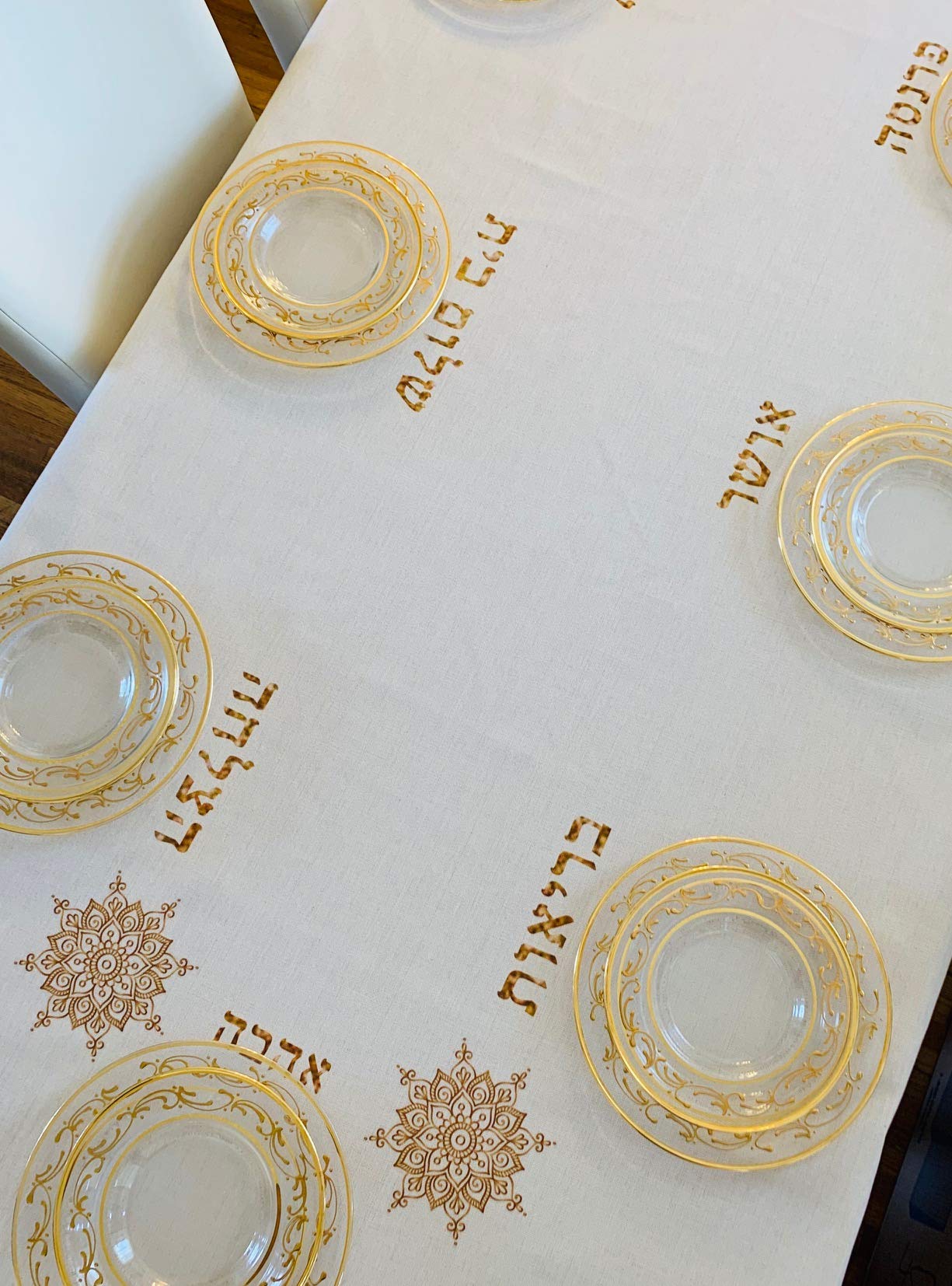 Jewish Blessings Ivory Shabbat Tablecloth 55