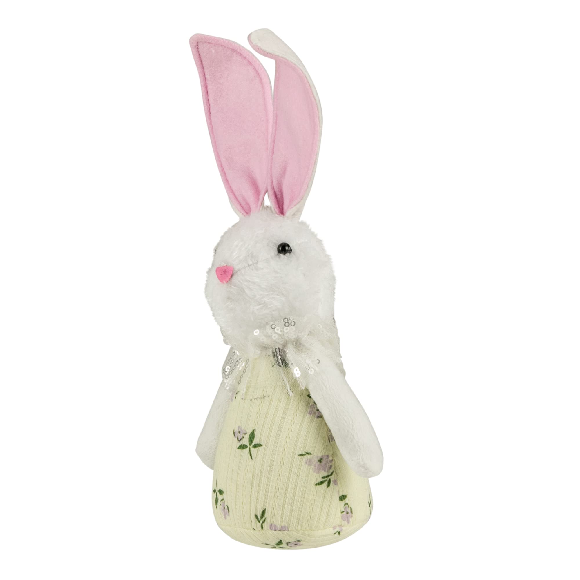 Northlight 11-Inch Yellow Spring Floral Easter Bunny Decor - Easter Table Centerpiece, Spring Home Decor, Easter Basket Stuffers