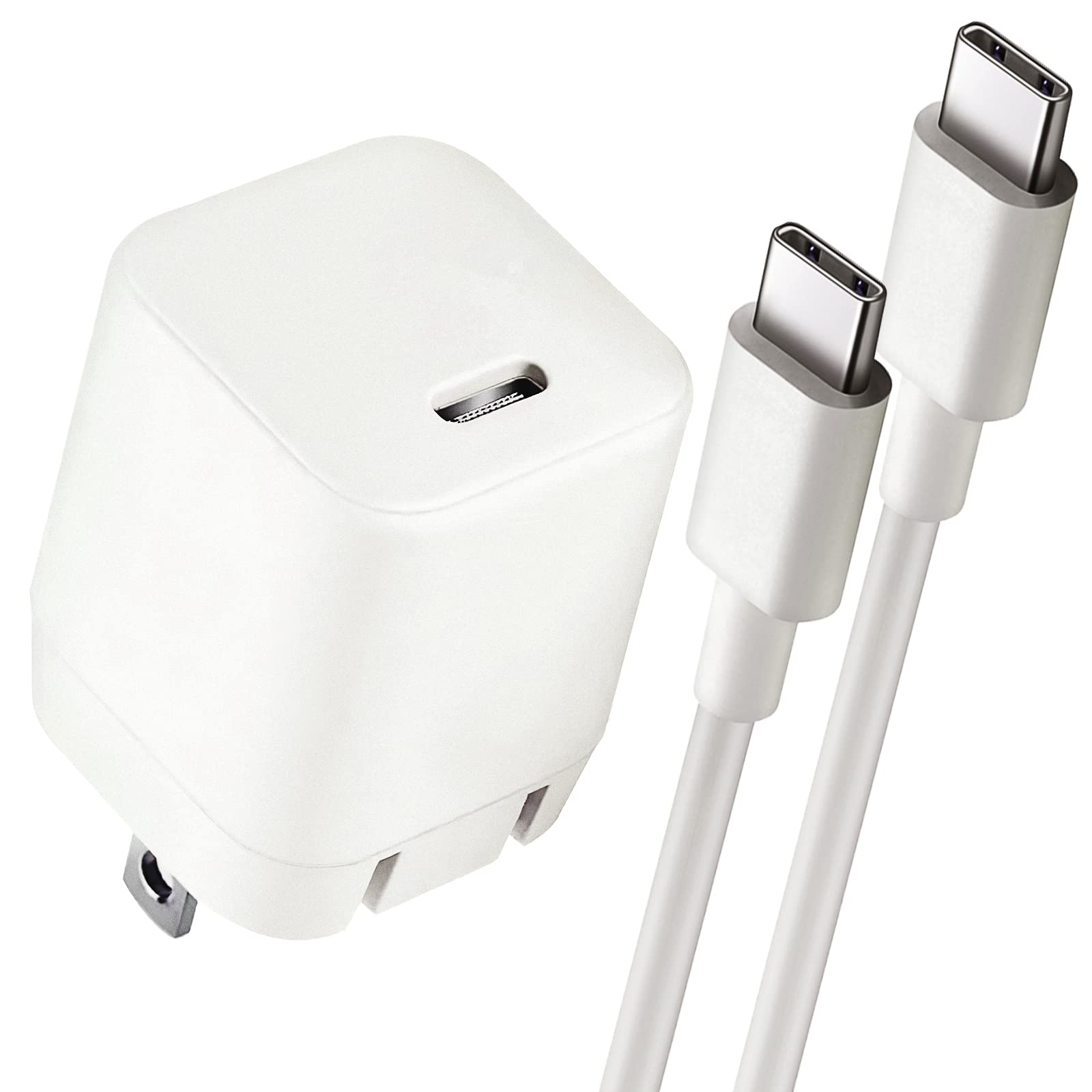 30W USB-C GaN Fast Charger for MacBook Air M1/M2, MacBook Pro 13/12-inch - Compact & Powerful Laptop Charger with 6.6ft USB-C Cable - Also Works with iPhone 15/14/13 Series - Perfect for Travel, Office & Home Use