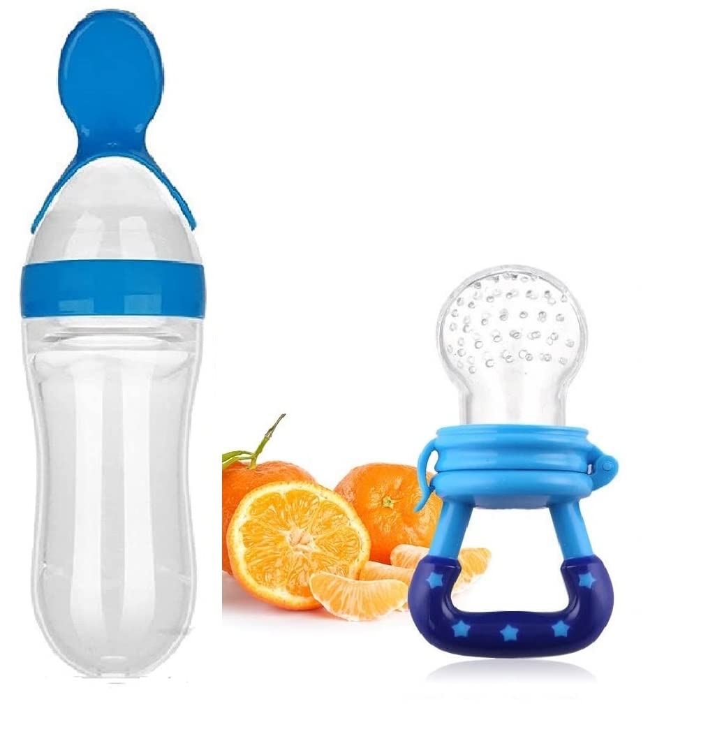 **Waterfowl Baby Fruit Nibbler & Feeder – Safe Silicone Pacifier for Infants 6-18 Months (Blue) – Perfect for Teething, Snacking & Self-Feeding at Home or On-the-Go**
