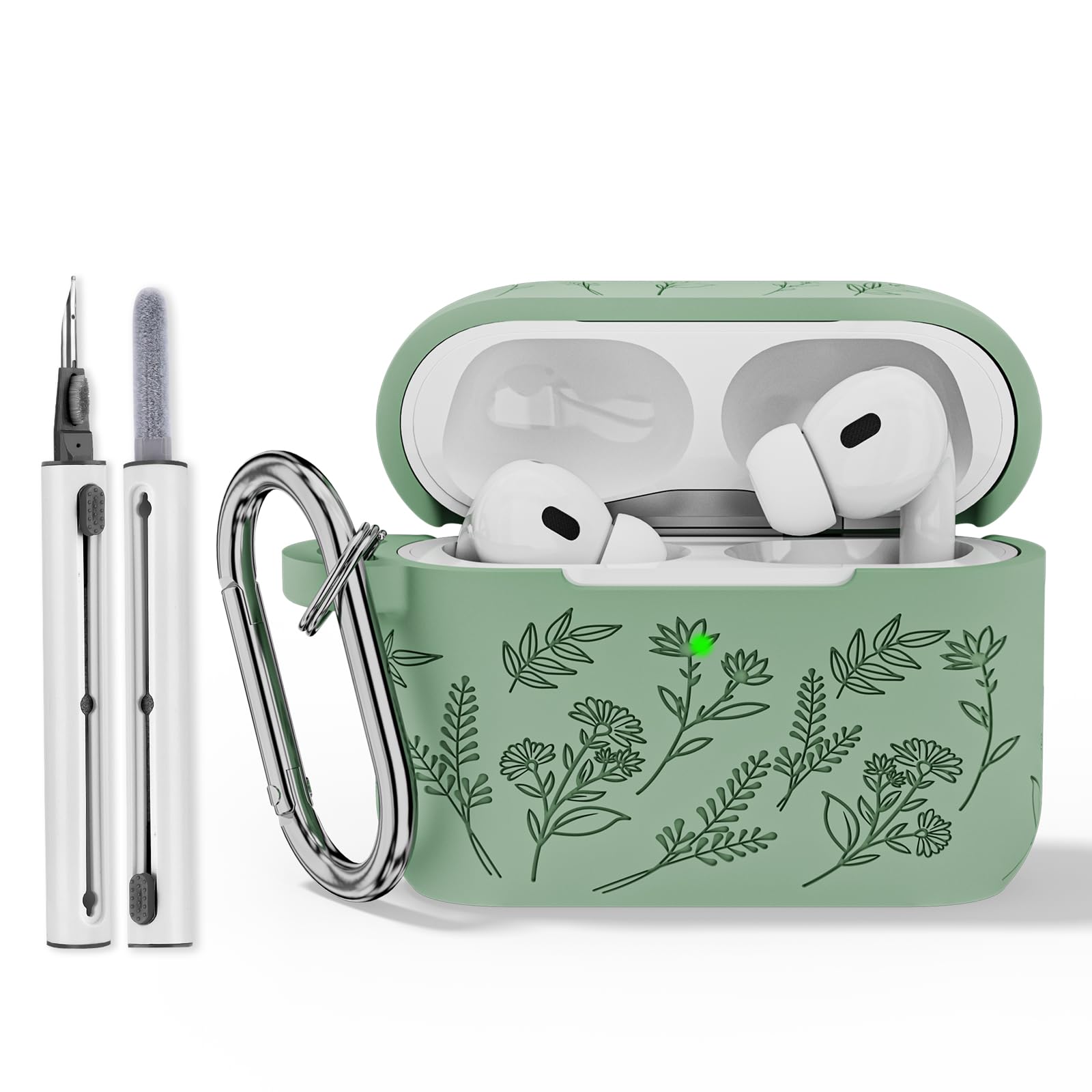 Cute Flower Airpod Pro 2 Case with Cleaner Kit - Soft Silicone Cover for Daily Use