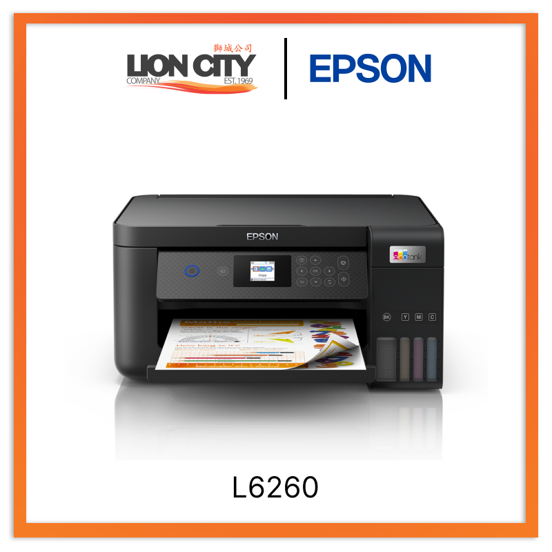 Epson EcoTank L6260 Wireless All-in-One Ink Tank Printer with Wi-Fi, Duplex Printing & Scanner - Perfect for Home Office & Small Business Printing Needs
