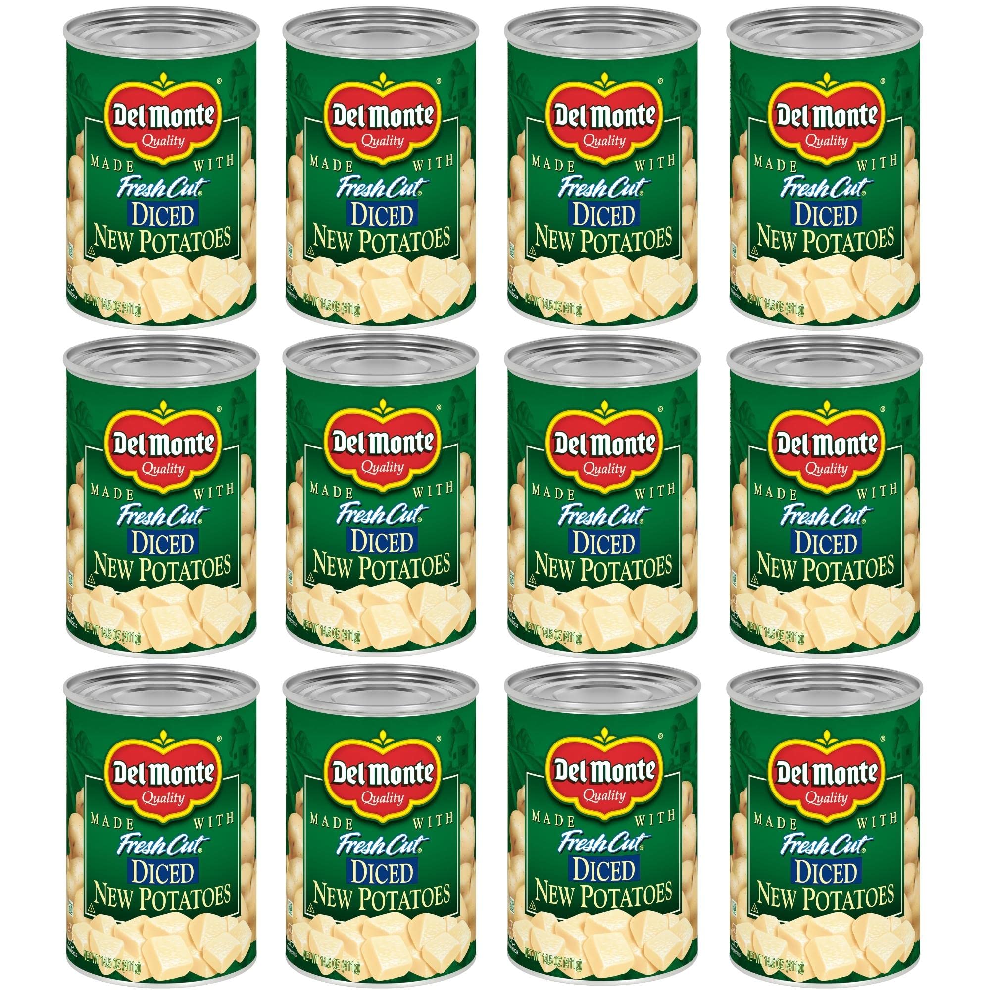 DEL MONTE Fresh Cut Diced Canned Potatoes - 12 Pack (14.5 oz Cans) | Shelf-Stable Vegetables for Cooking, Soups & Stews | Easy Meal Prep & Emergency Food Supply