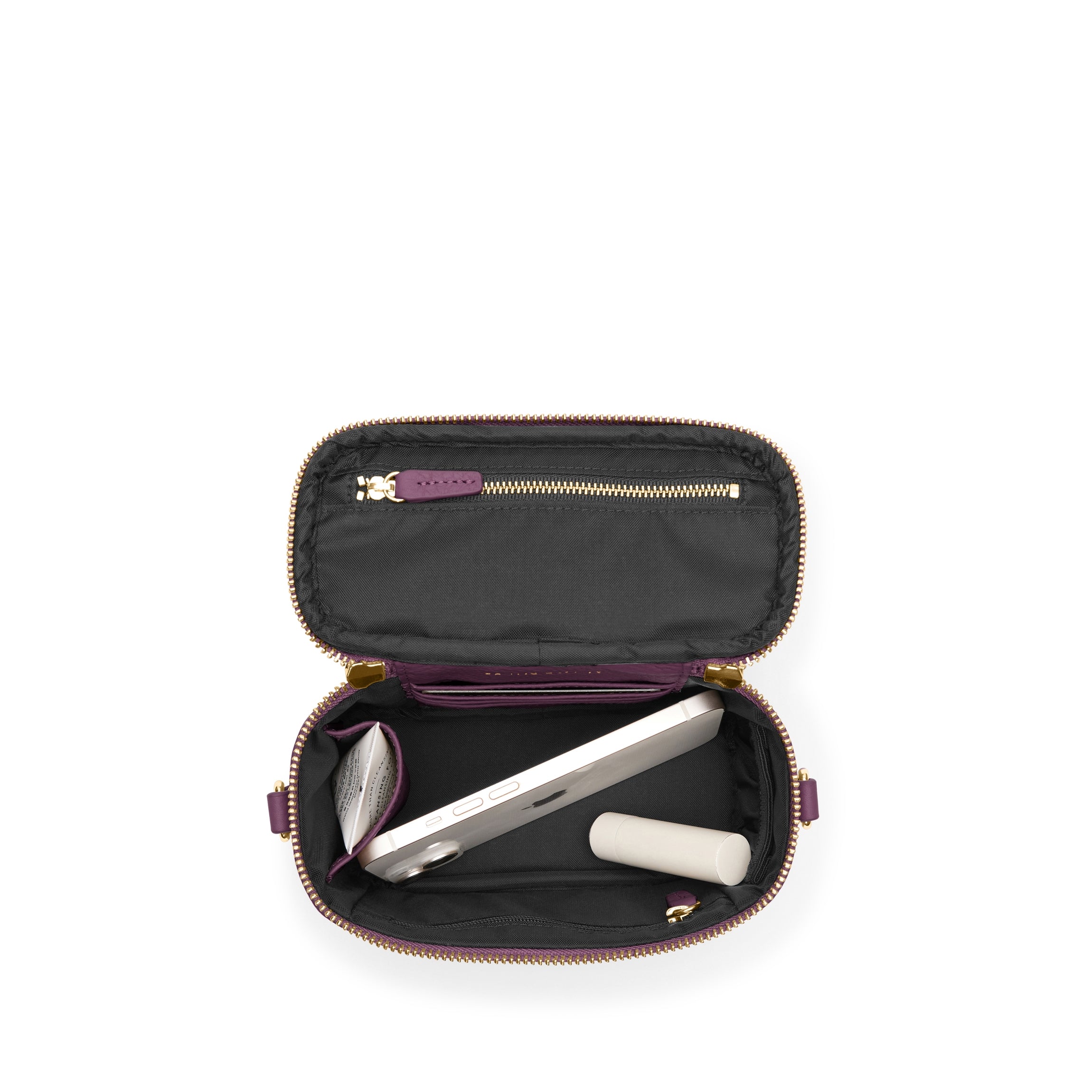Maddie Micro Train Case Crossbody Bag in Deep Plum - Stylish and Compact Purse for Women, Perfect for Travel, Work, and Everyday Use