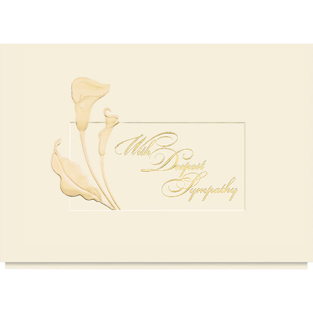 25 Personalized Sympathy Cards with Foil-Lined Envelopes - Classic Condolence Greeting Cards for Business or Personal Use - Perfect for Funeral, Memorial Services & Expressing Heartfelt Condolences