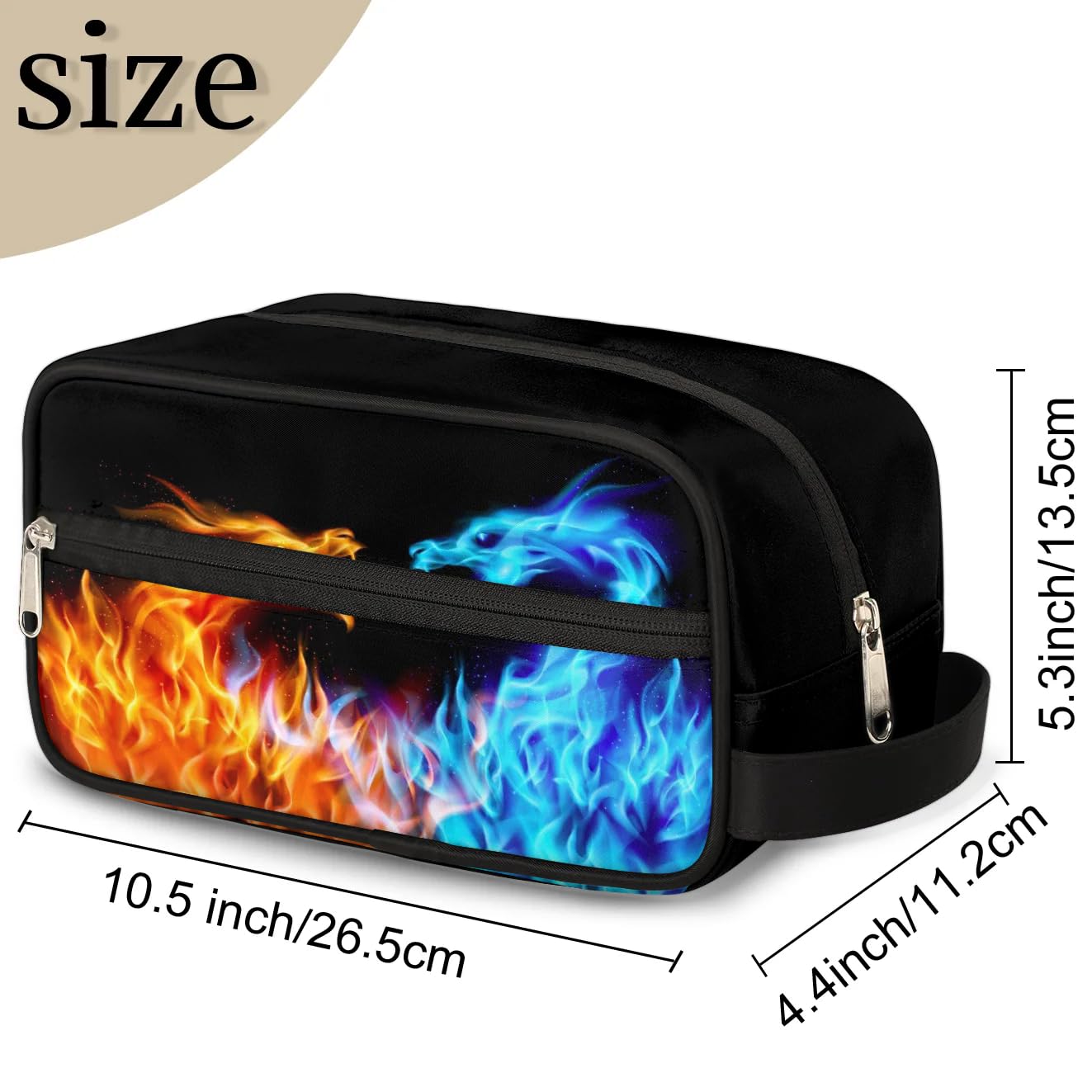 **Fire Dragon Kids Waterproof Hanging Toiletry Bag for Boys – Large Capacity Travel Wash Bag for Sports, Shower & Camping – Perfect for School Trips, Gym & Family Vacations**