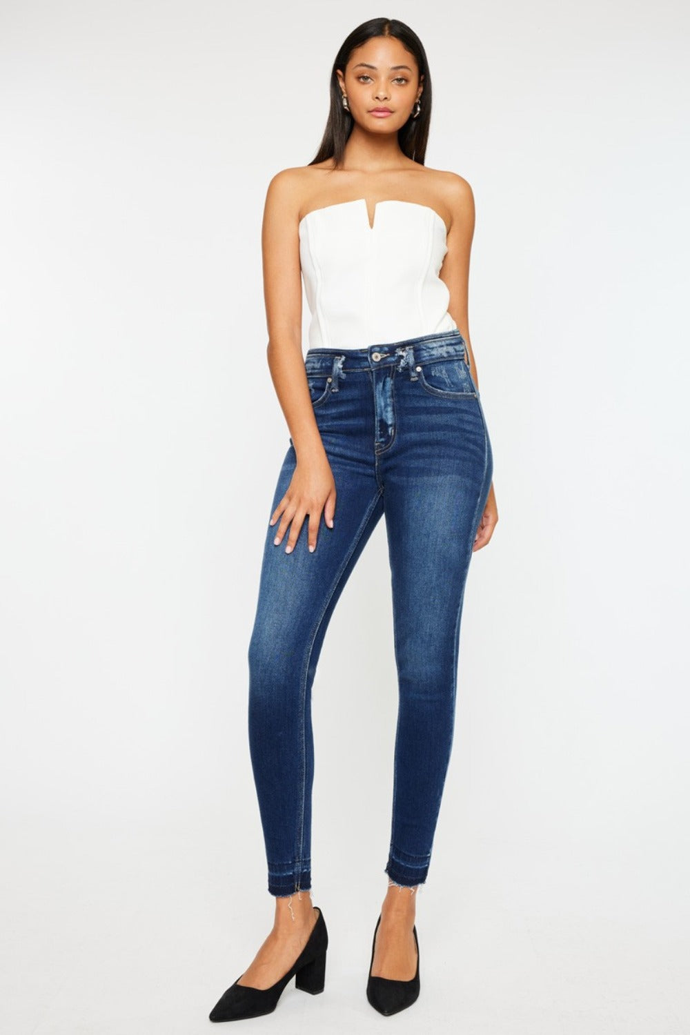 Kancan Women's Full Size High Rise Ankle Skinny Jeans - Stretch Denim Pants for Casual Wear & Night Out