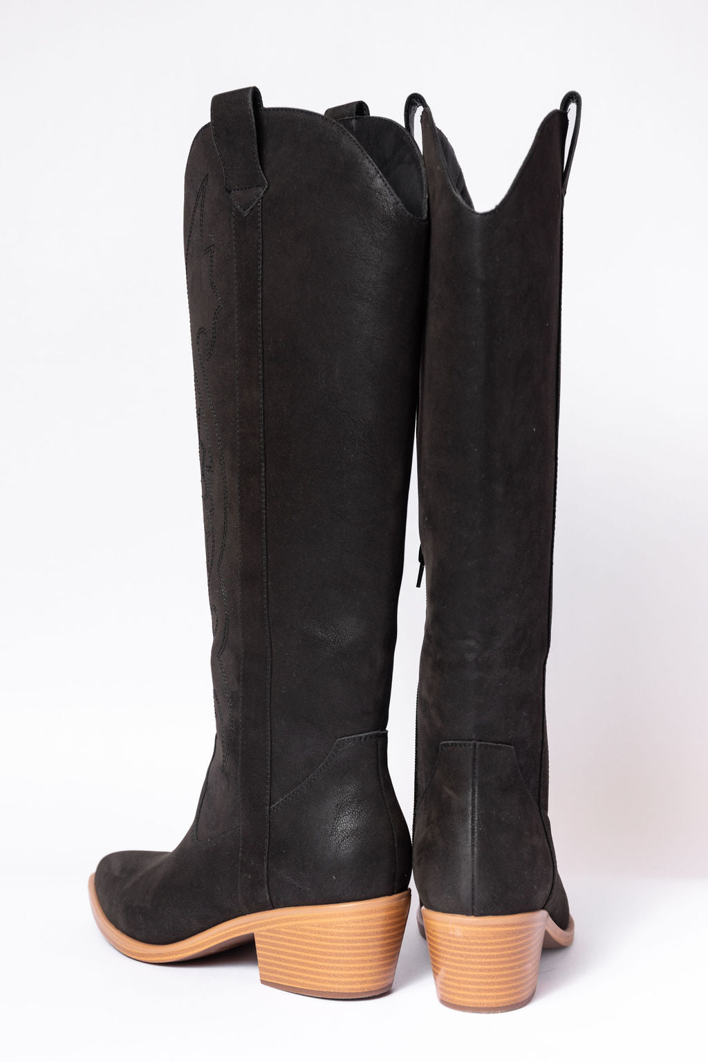 Shania Black Cowboy Boots for Women - Genuine Leather Western Riding Boots with Pointed Toe & Stacked Heel | Perfect for Country Music Festivals, Rodeos & Western Fashion